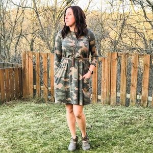Long sleeve Camo dress with pockets